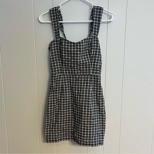 Abercrombie & Fitch women's black white plaid mini sleeveless dress size XSP NWT